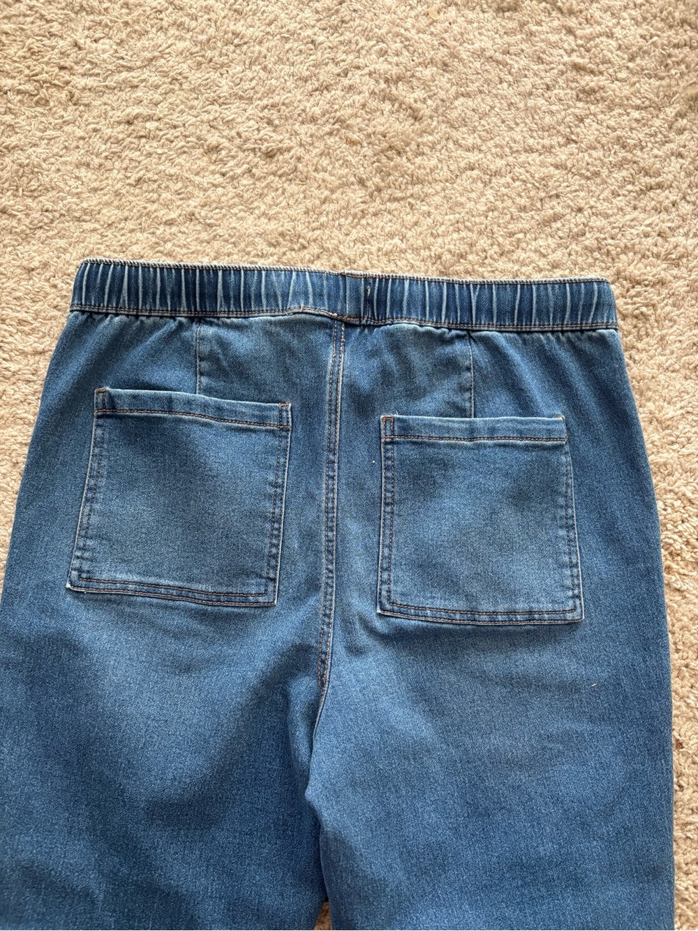 Berkley Jensen Women's Sz M pull on Drawstring Jogger Jeans patch pockets - Picture 6 of 9